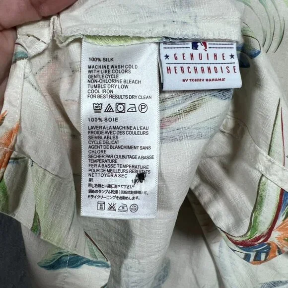 Tommy Bahama Cool, Palm and Collected Tampa Bay Rays Camp Shirt 100% silk